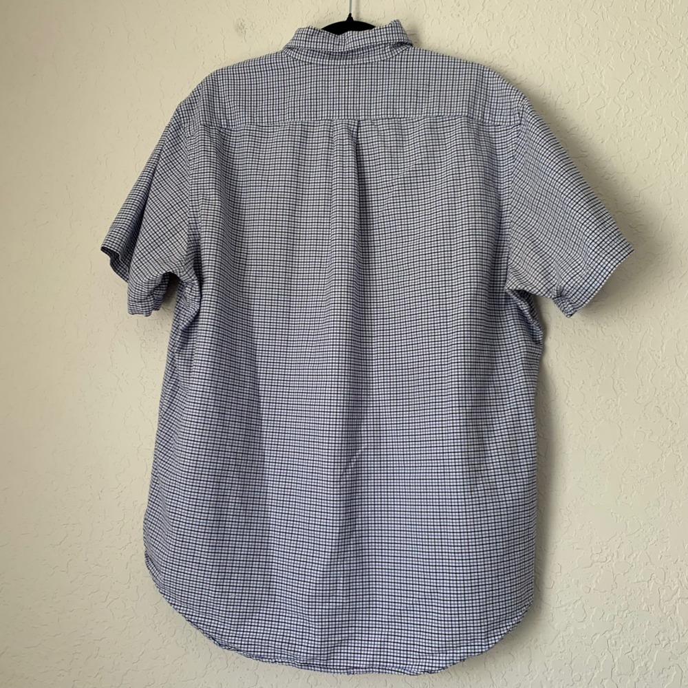 Ralph Lauren Button Shirt Mens XL Blue Check Flesh Pony Short Sleeve Career Work - Picture 2 of 7